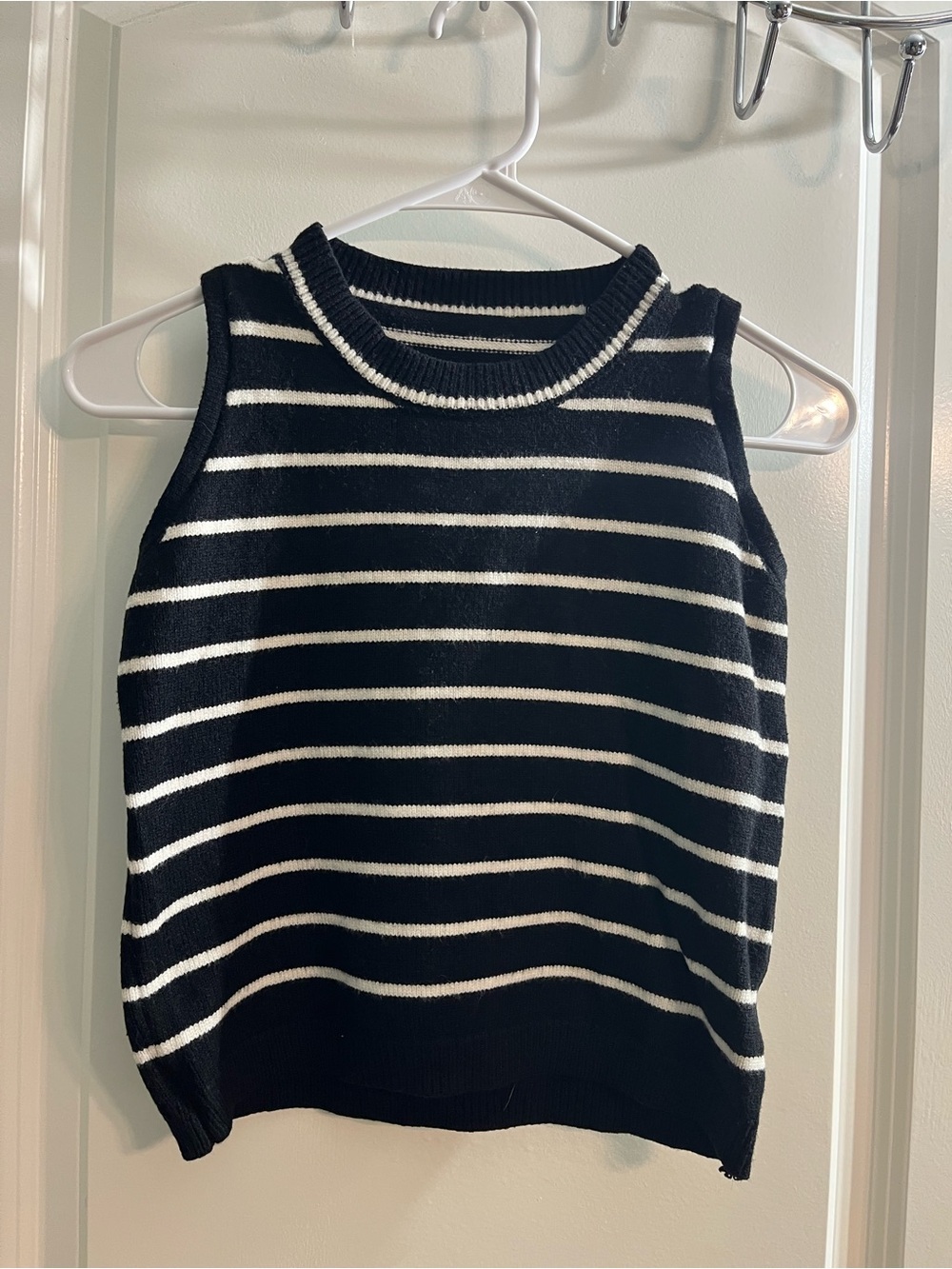 SHEIN Black and White Striped Knit Tank